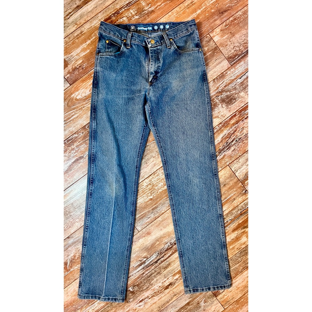 Wrangler 47 Regular Fit Cowboy Cut Jeans Mens 32x34 Blue Performance